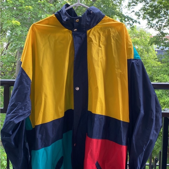 Other - Colorblock Rain Jacket - Yellow Navy Teal Red